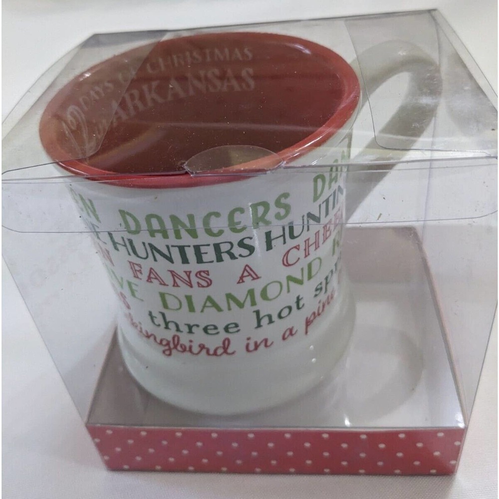Occasionally Made "12 Days of Christmas in Arkansas" Coffee Tea Drinking Mug New